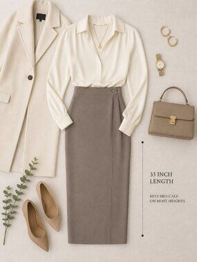 Rena Rowan Saville Vintage Taupe Pleated Midi Skirt Size 10 NWT